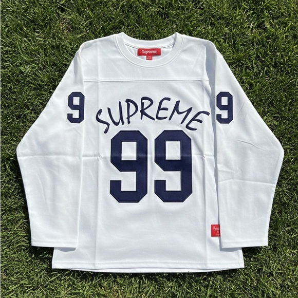 Supreme Other - Supreme 99 L/S Football Top White Blue Size Small🔥